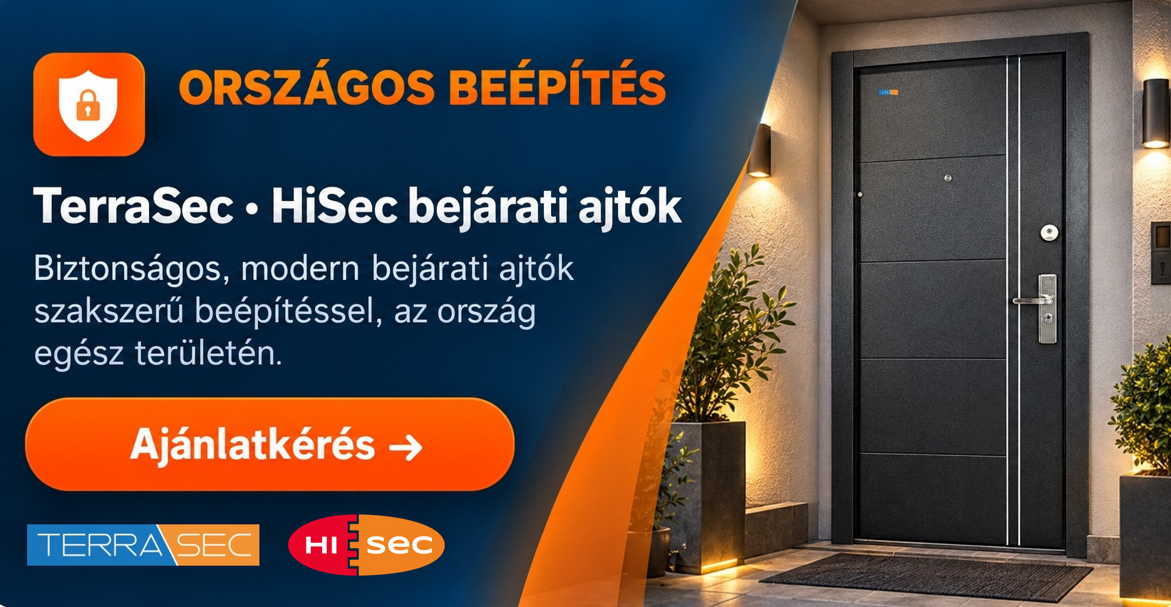 TerraSec és HiSec bejárati ajtók országos beépítéssel – ajánlatkérés