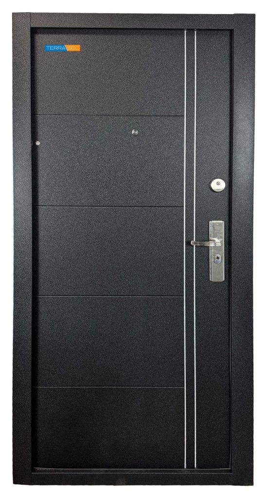 Fekete Terrasec biztonsági ajtó bérházba - Limited Black Edition mintával Fekete Terrasec biztonsági ajtó bérházba - Limited Black Edition mintával