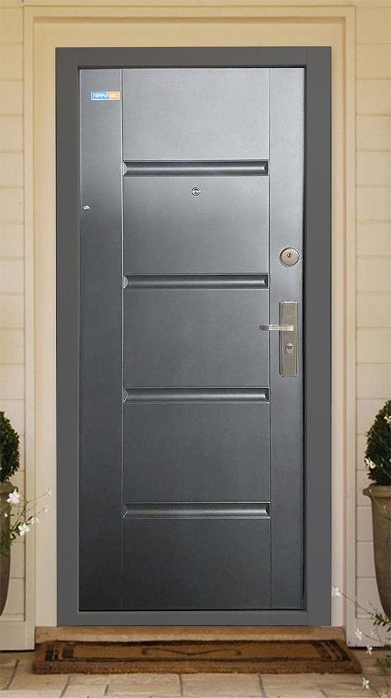 Antracit TerraSec kültéri biztonsági ajtó - Luxury Line mintával, Selyemfényű